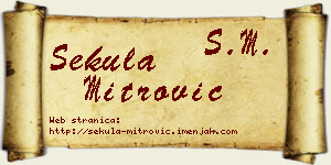 Sekula Mitrović vizit kartica
